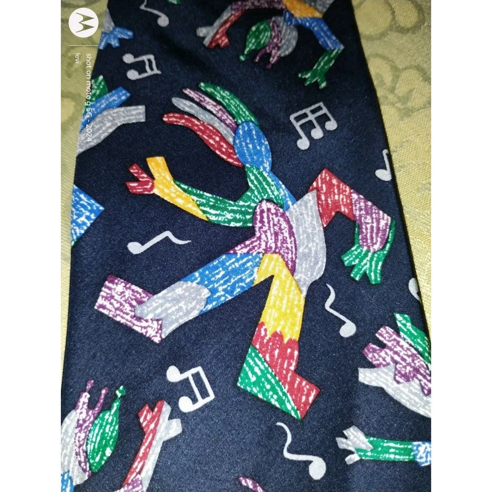 Save The Children Mens Tie Silk Multicolor Musical Cartwheels